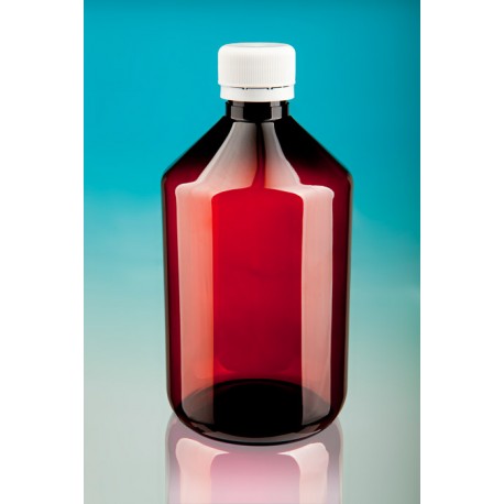 Butelka plastikowa 500 ml fi 28 bezbarwna z nakrętką (5 szt.)