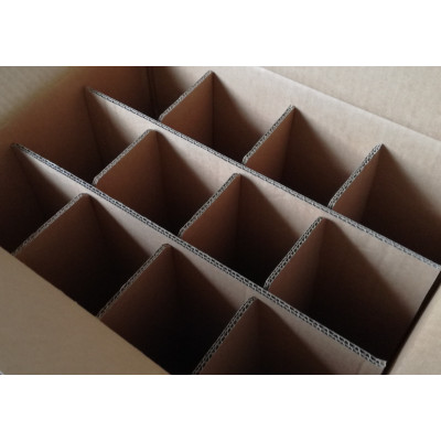 Pudło kartonowe klapowe z przegródką na 12 komór