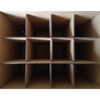 Pudło kartonowe klapowe z przegródką na 12 komór