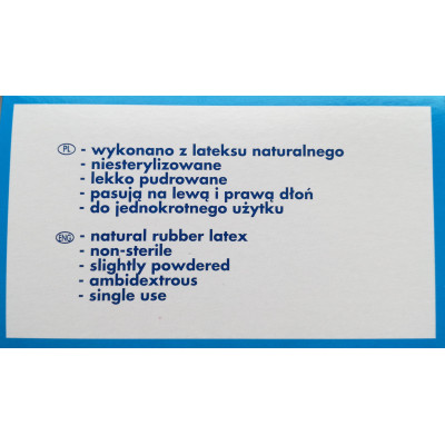 Rękawice lateksowe diagnostyczne r. "S" (100 szt.)