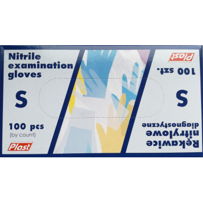 Rękawice nitrylowe diagnostyczne r. "S" (100 szt.)