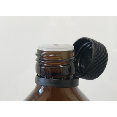 Nakrętka czarna fi 28 z pierścieniem gwarancyjnym ogranicznik wypływu (10 szt.)