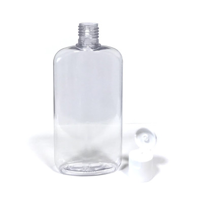 Butelka PET bezbarwna 270 ml fi 28 z białą nakrętką